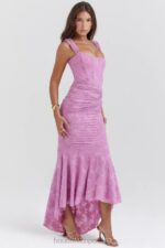 Cesca Sukienka Maxi Różowe Kwiaty Stylowa Moda Kobieca - Image 11