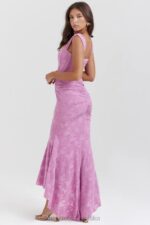 Cesca Sukienka Maxi Różowe Kwiaty Stylowa Moda Kobieca - Image 12