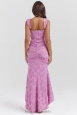 Cesca Sukienka Maxi Różowe Kwiaty Stylowa Moda Kobieca - Image 13