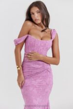 Cesca Sukienka Maxi Różowe Kwiaty Stylowa Moda Kobieca - Image 10