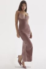 House of CB Aksamitna Sukienka Midi Róż Azalia Stylowa Moda Kobieca - Image 12