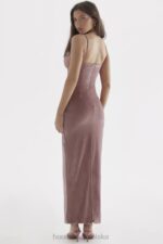 House of CB Aksamitna Sukienka Midi Róż Azalia Stylowa Moda Kobieca - Image 14
