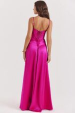 House of CB Anabella fuksjowa sukienka maxi sznurowana na każdą okazję - Image 19