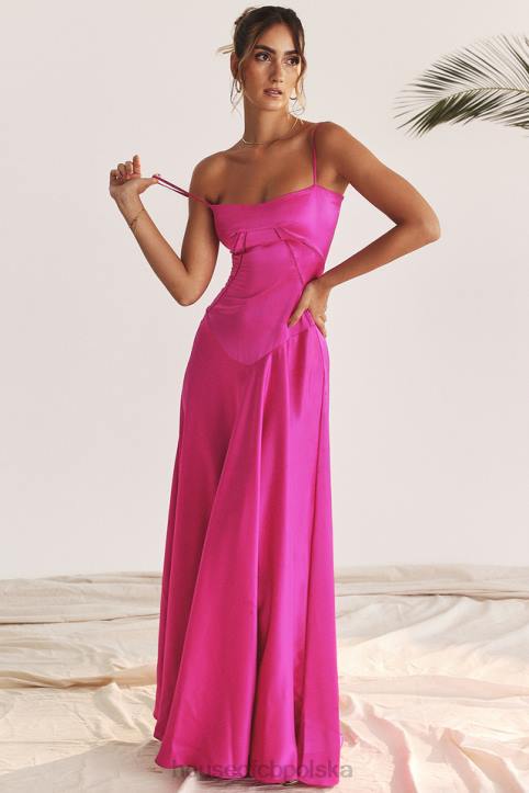 House of CB Anabella fuksjowa sukienka maxi sznurowana na każdą okazję - Image 21