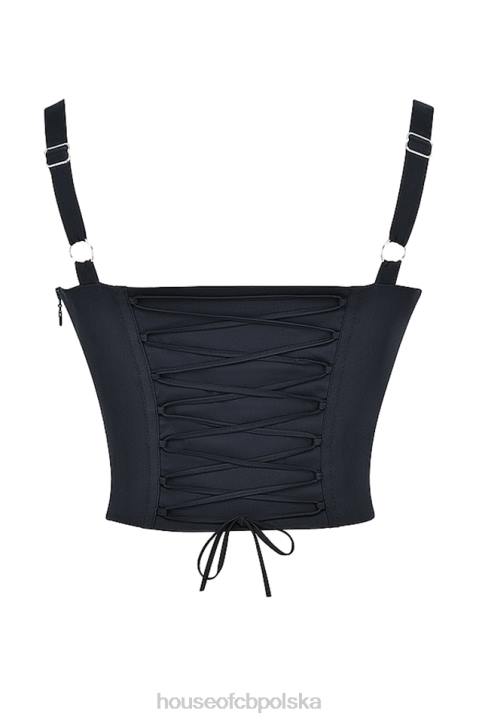 House of CB Analia czarny gorset elegancki stylowy i modny - Image 3