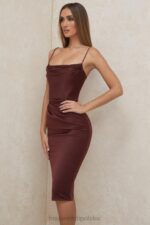 House of CB Anja Raisin Midi Sukienka Gorsetowa Satynowa Elegancka - Image 18