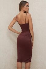 House of CB Anja Raisin Midi Sukienka Gorsetowa Satynowa Elegancka - Image 4