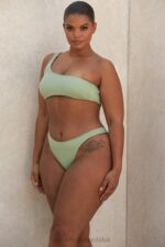 House of CB Antonio Sage bikini na jedno ramię elegancki styl modny kolor - Image 9