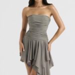 House of CB Asymetryczna sukienka Valeria Smoke Stylowa Moda Damska