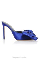House of CB Beaubelle Kobaltowe Klapki Oversize z Kokardkami Modne Buty - Image 4