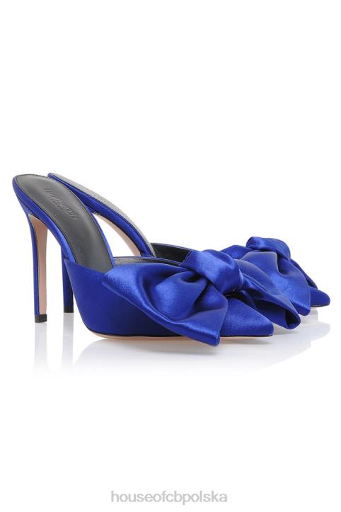 House of CB Beaubelle Kobaltowe Klapki Oversize z Kokardkami Modne Buty - Image 5