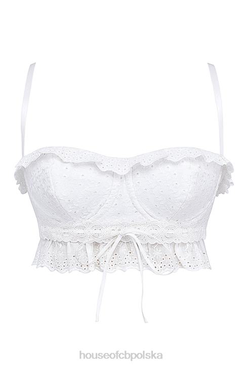 House of CB Biała braletka z broderie anglais modna odzież na każdą okazję - Image 7