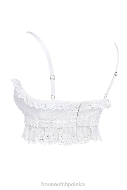 House of CB Biała braletka z broderie anglais modna odzież na każdą okazję - Image 8