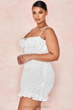House of CB Biała Kwiatowa Mini Sukienka Allie модny styl - Image 13