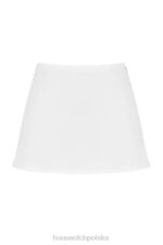 House of CB Biała lniana mini spódniczka Mallie stylowa i modna - Image 4