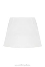House of CB Biała lniana mini spódniczka Mallie stylowa i modna - Image 6