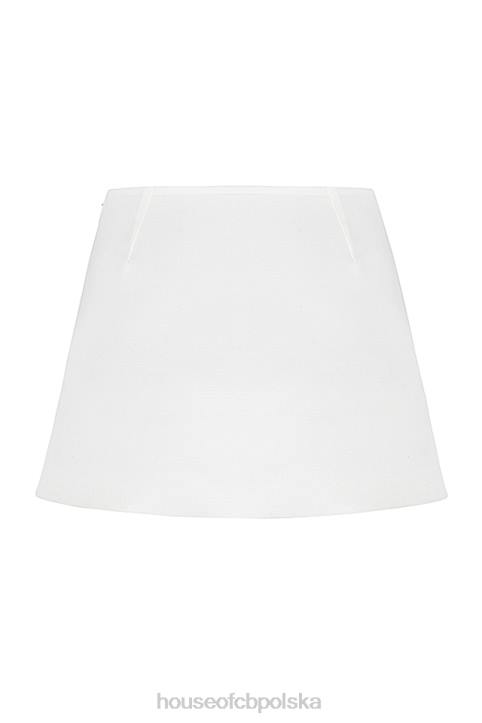 House of CB Biała lniana mini spódniczka Mallie stylowa i modna - Image 6