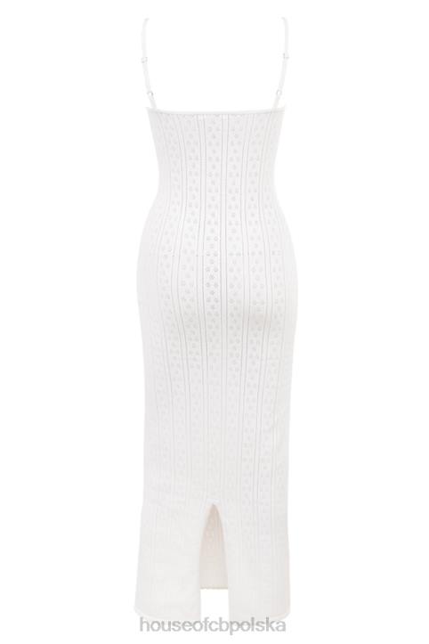 House of CB biała maxi sukienka dzianinowa Myla na każdą okazję - Image 8