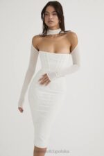 House of CB Biała Midi Sukienka Gorsetowa Milarose Elegancka Modna - Image 11
