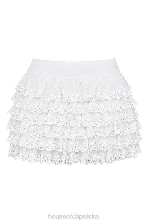 House of CB Biała mini spódniczka fifi stylowa warstwowa modna odzież - Image 4