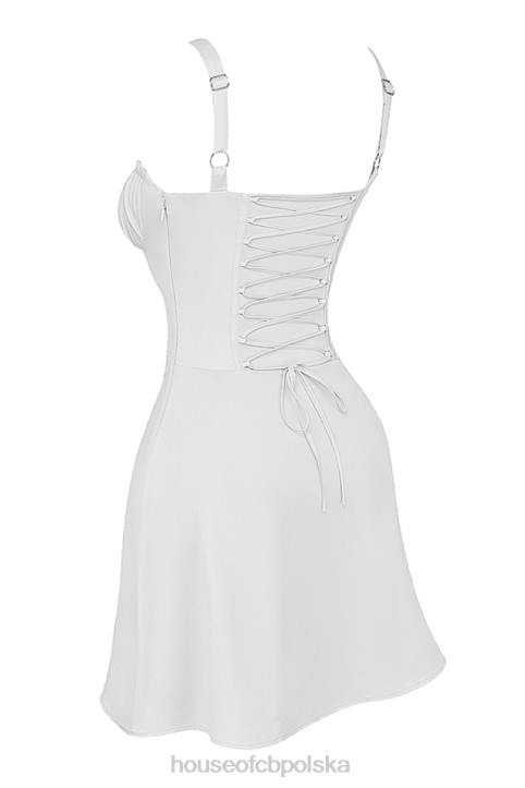 House of CB Biała Mini Sukienka Gorsetowa Carlotta Idealna na Wyjście - Image 3
