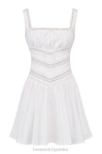 House of CB Biała Mini Sukienka Tiffani z Koronką Modna i Elegancka - Image 6