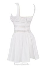 House of CB Biała Mini Sukienka Tiffani z Koronką Modna i Elegancka - Image 7