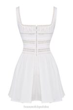 House of CB Biała Mini Sukienka Tiffani z Koronką Modna i Elegancka - Image 8
