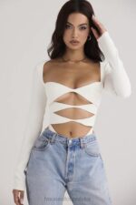 House of CB Białe body z wycięciem Danica Stylowe Odzieżowe Must Have - Image 4
