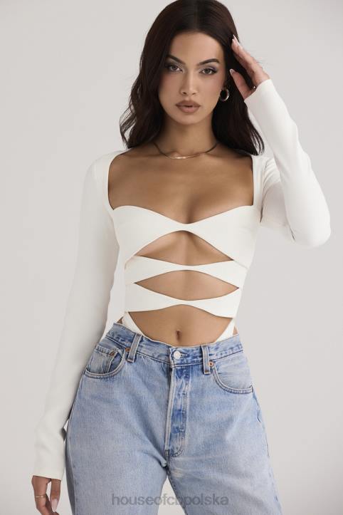 House of CB Białe body z wycięciem Danica Stylowe Odzieżowe Must Have - Image 4