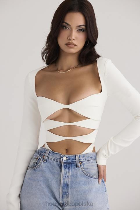 House of CB Białe body z wycięciem Danica Stylowe Odzieżowe Must Have - Image 5