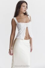 House of CB Biały haftowany top Juana elegancki styl 4PND676 - Image 14