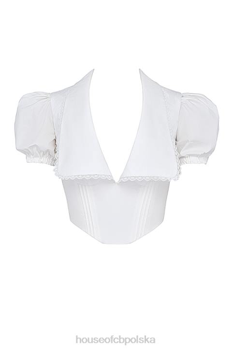 House of CB Biały top z zakładkami elegancki styl na każdą okazję - Image 5