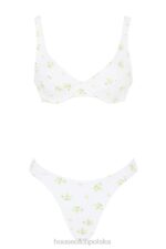 House of CB bikini mariposa kwiatowy w kolorze kości słoniowej modne plażowe stylowe dodatki - Image 3