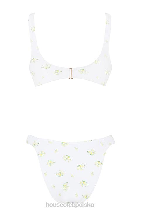 House of CB bikini mariposa kwiatowy w kolorze kości słoniowej modne plażowe stylowe dodatki - Image 5