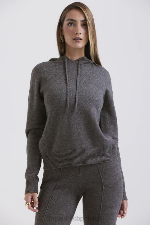 House of CB Bluza z kapturem kaszmirowa w kolorze węgla drzewnego - Image 6