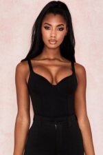 House of CB Body Imani czarny melanż miękki dżersej stylowa odzież