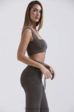 House of CB Bralette z kaszmirowej mieszanki węgla drzewnego elegancki top - Image 9