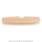 House of CB Brązowy pasek z ćwiekami Moneymaker Stylowy Dodatek