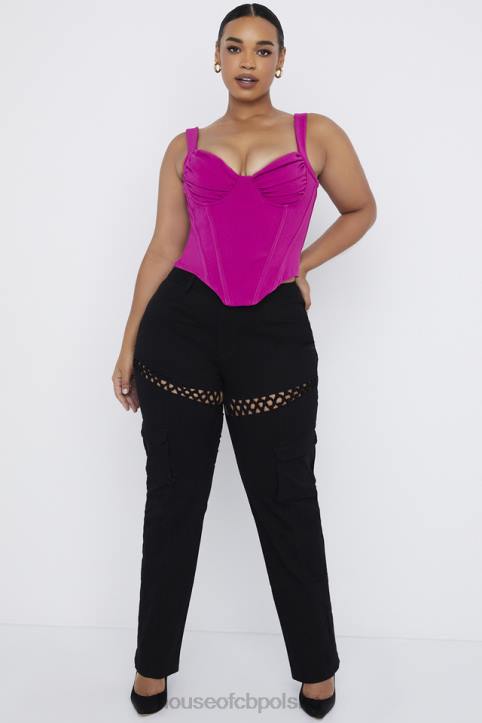House of CB Breanna czarne sznurowane spodnie cargo stylowe i wygodne - Image 8