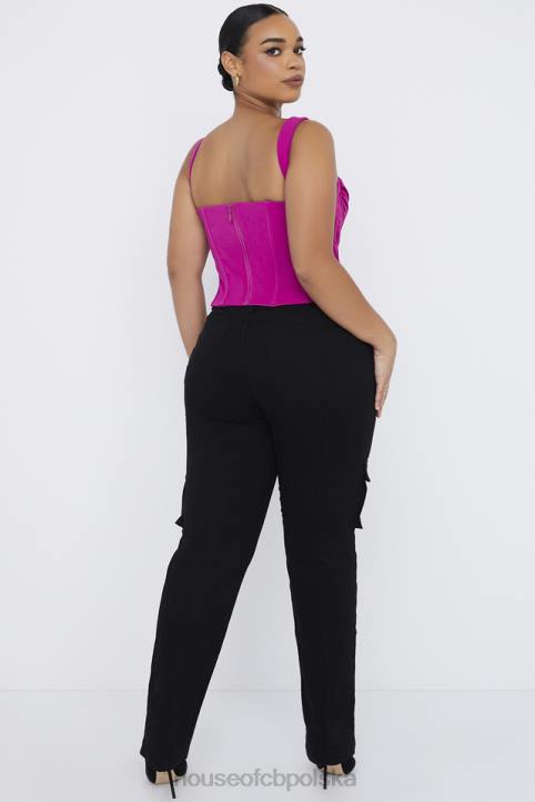 House of CB Breanna czarne sznurowane spodnie cargo stylowe i wygodne - Image 9