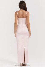 House of CB Brzoskwiniowa Gorsetowa Sukienka Maxi Elegancka Modna - Image 12