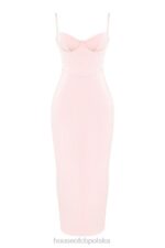 House of CB Brzoskwiniowa Gorsetowa Sukienka Maxi Elegancka Modna - Image 3