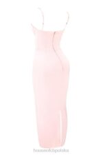 House of CB Brzoskwiniowa Gorsetowa Sukienka Maxi Elegancka Modna - Image 4