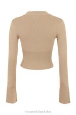 House of CB Camelowy Dzianinowy Top Marianne Modny Styl - Image 3