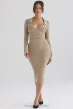 House of CB Camelowy Dzianinowy Top Marianne Modny Styl - Image 4