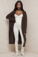 House of CB Chloe oversize kardigan czekoladowy moda trendy - Image 10