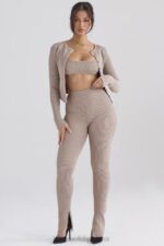House of CB Ciemnoszare Legginsy Prążkowane Mitzi Idealne na Każdą Okazję - Image 2