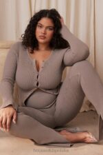 House of CB Ciemnoszare Legginsy Prążkowane Mitzi Idealne na Każdą Okazję - Image 13