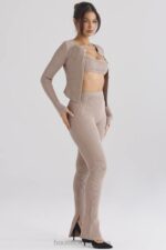 House of CB Ciemnoszare Legginsy Prążkowane Mitzi Idealne na Każdą Okazję - Image 8